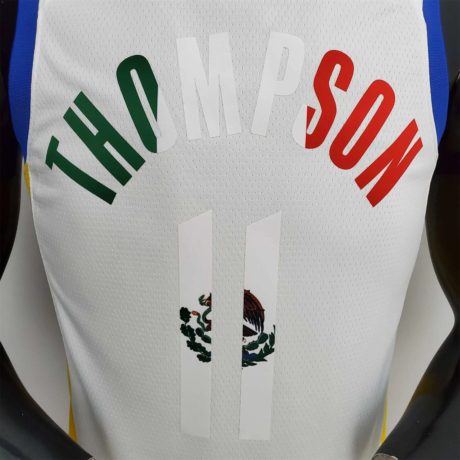 75th Anniversary Golden State Warriors Thompson #11 Mexico Edition White NBA Jersey 1