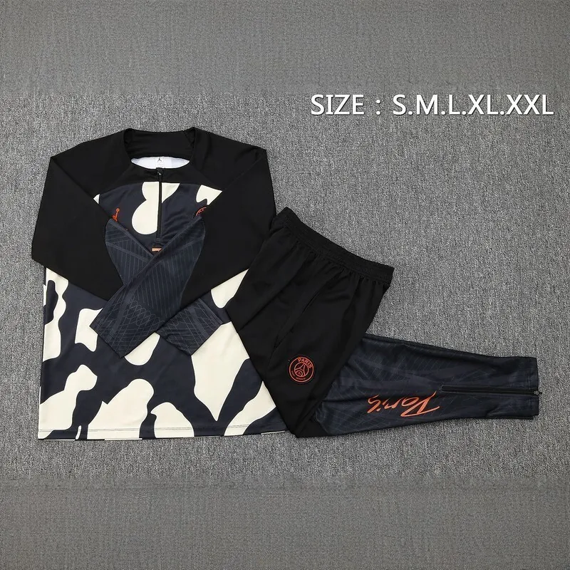 23-24 PSG Yellow and Black Camouflage Style Tracksuits Long Sleeve Kits Cheap Jerseys Yupoo 2