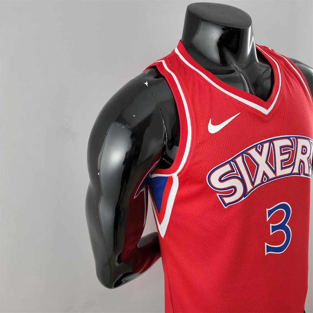 Rookie Philadelphia 76ers Iverson #3 red NBA Jersey 8