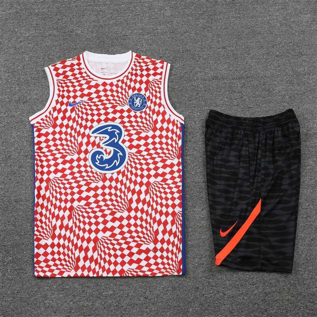 22-23 Chelsea vest training suit kit red and white 9