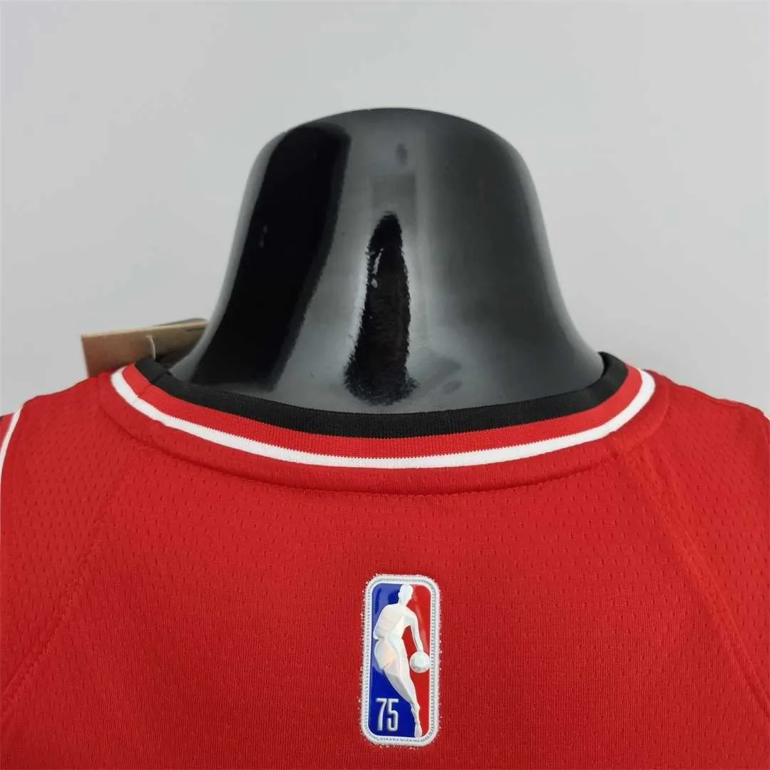 75th Anniversary 2022 Season Chicago Bulls BALL #2 City Edition Red NBA Jersey 1