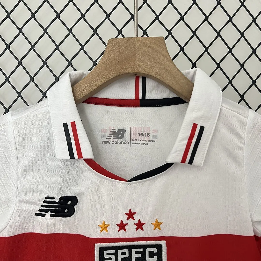 24-25 Sao Paulo Home Kid Kits Children Sets Football Replicas Yupoo 1