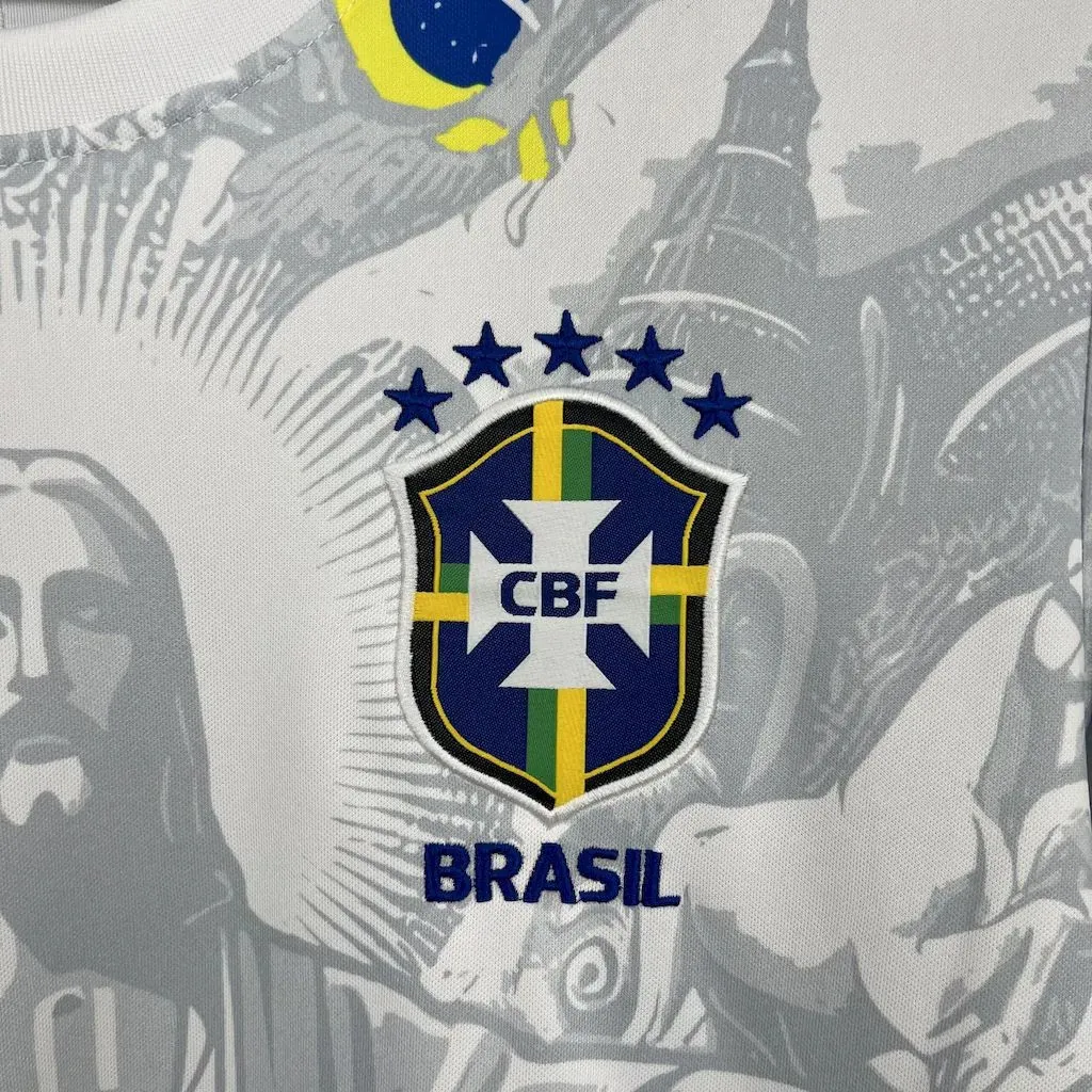 2025 Brazil Christ The Redeemer White Special Edition Shirt Soccer Uniform AAAAJersey Wholesale 2