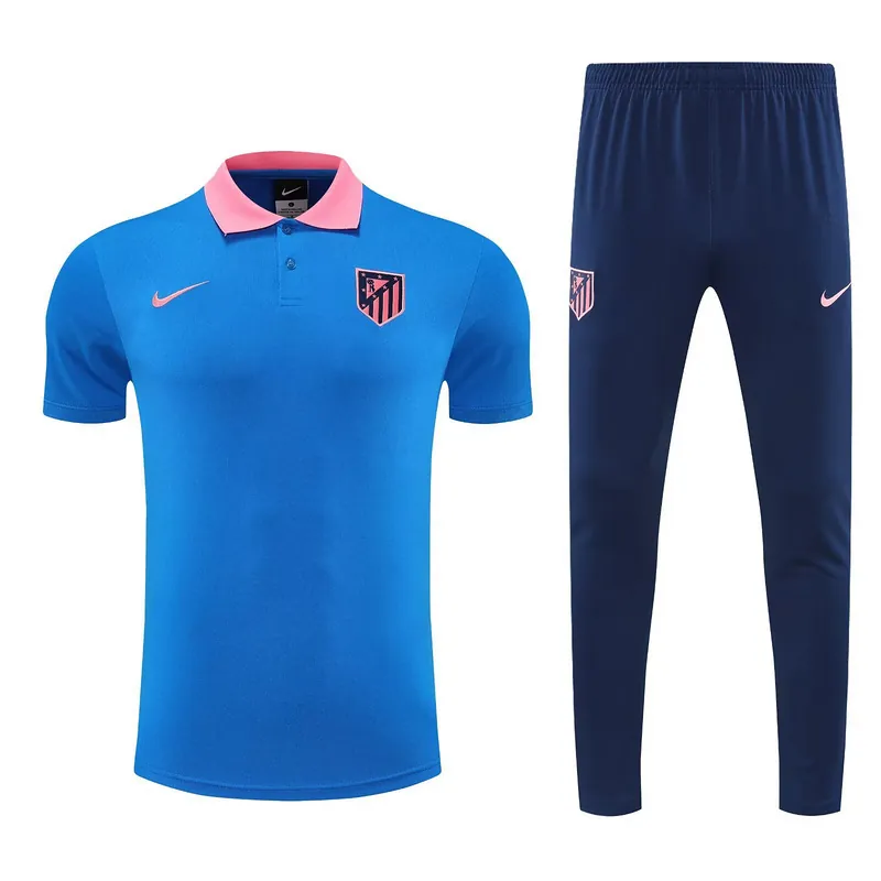 25-26 Atletico Madrid Blue POLO Training Kits Football Tracksuits 3