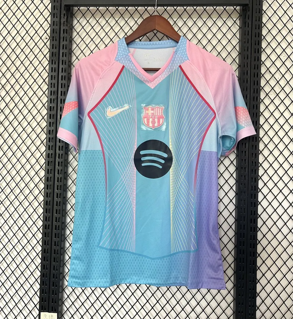 25-26 Barcelona Blue&Pink Special Edition Kit Football T-Shirt Soccer AAAAJersey Yupoo 4