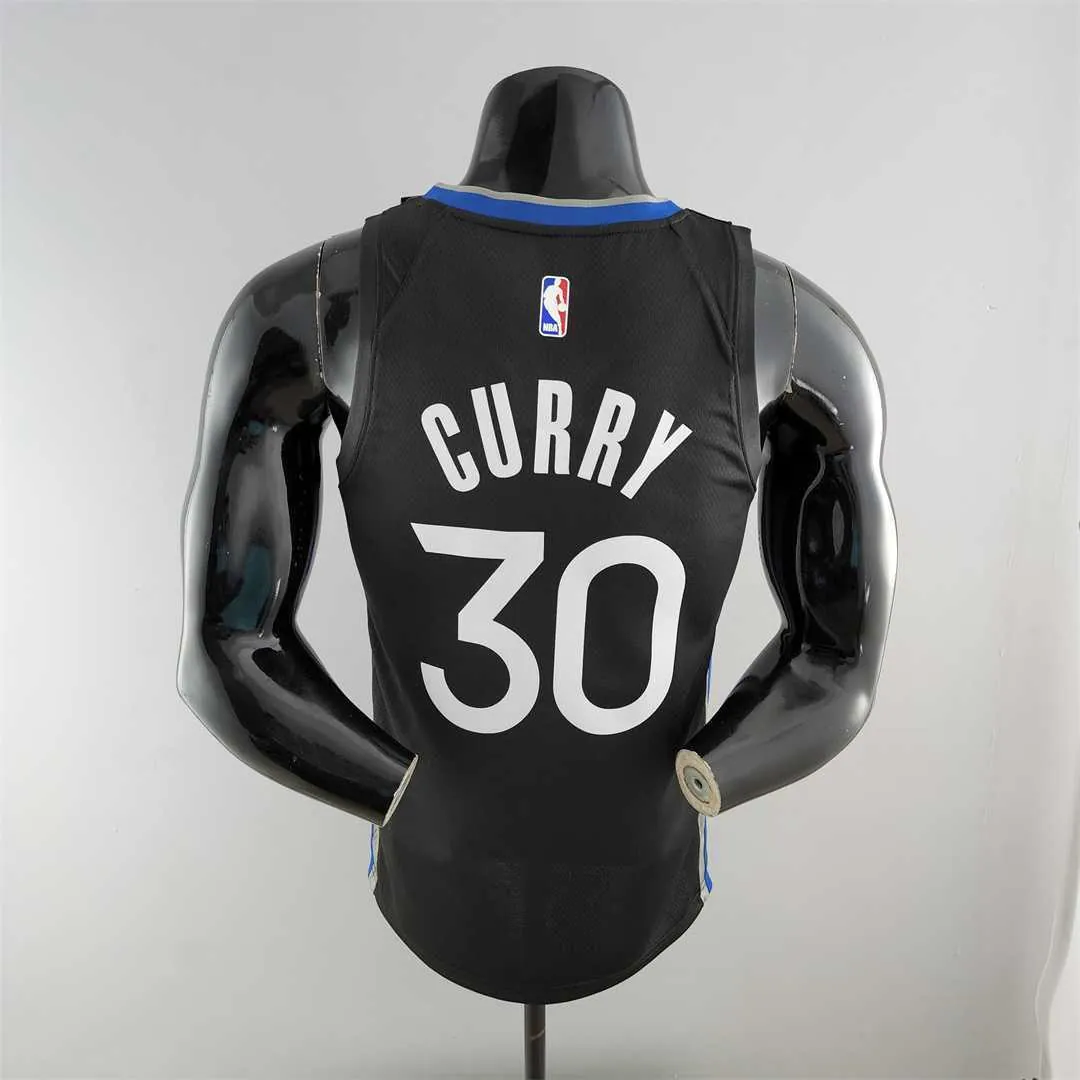 2020 Curry#30 Warriors City Edition Black and Grey NBA Jersey 5