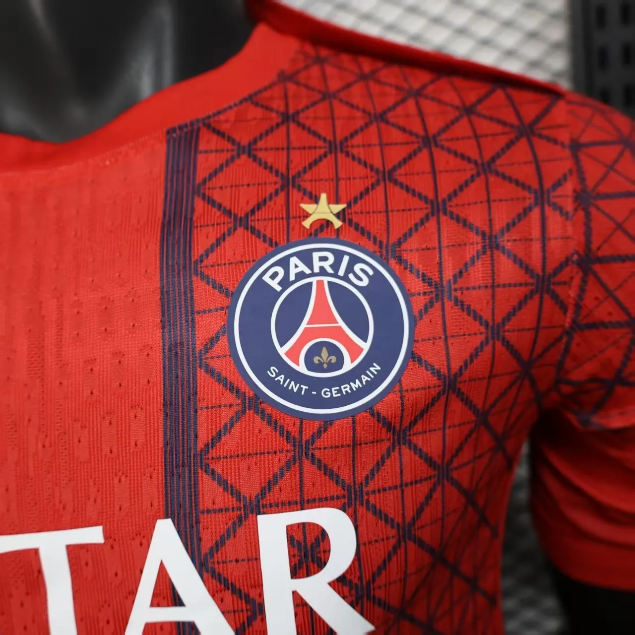 25-26 PSG Fourth Red Shirt Player version Kit Football Uniform AAAAJersey Dropship Yupoo 3