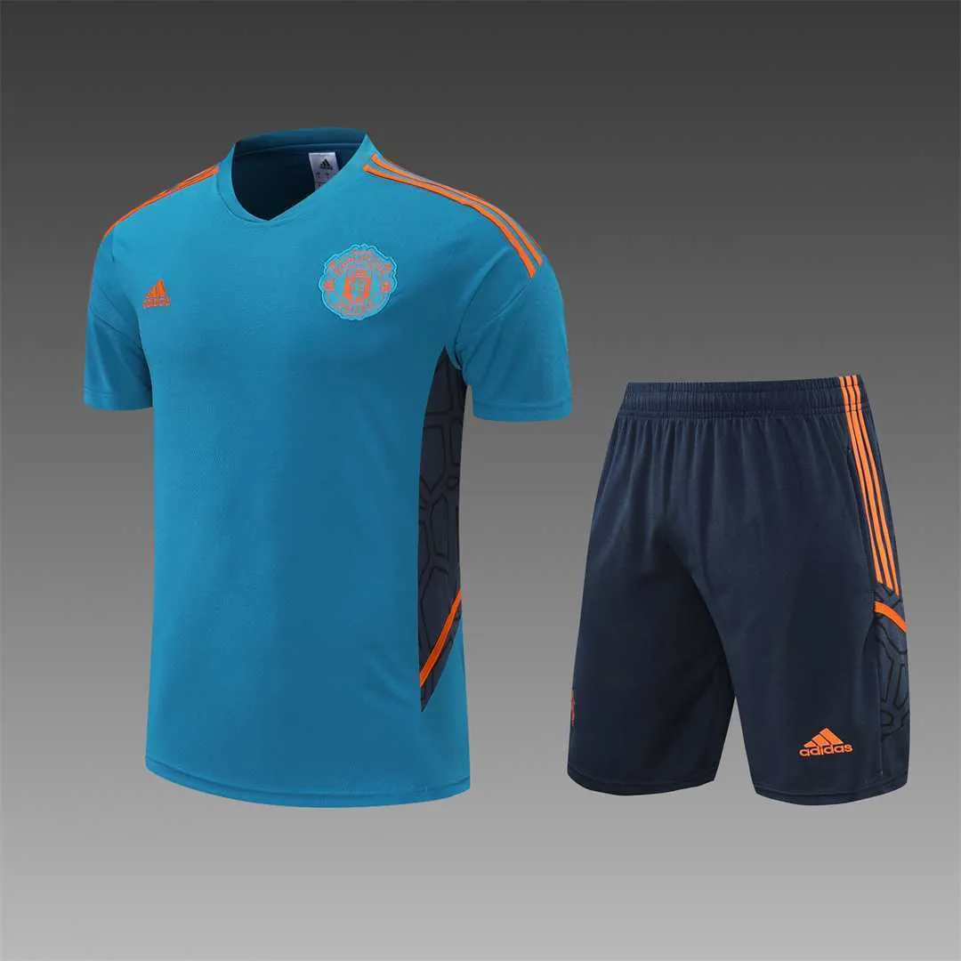2223 Manchester United Training Suit Short Sleeve Kit Blue 26