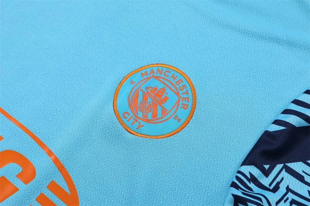 22-23 Manchester City Training Wear Short Sleeve Kit Blue 2