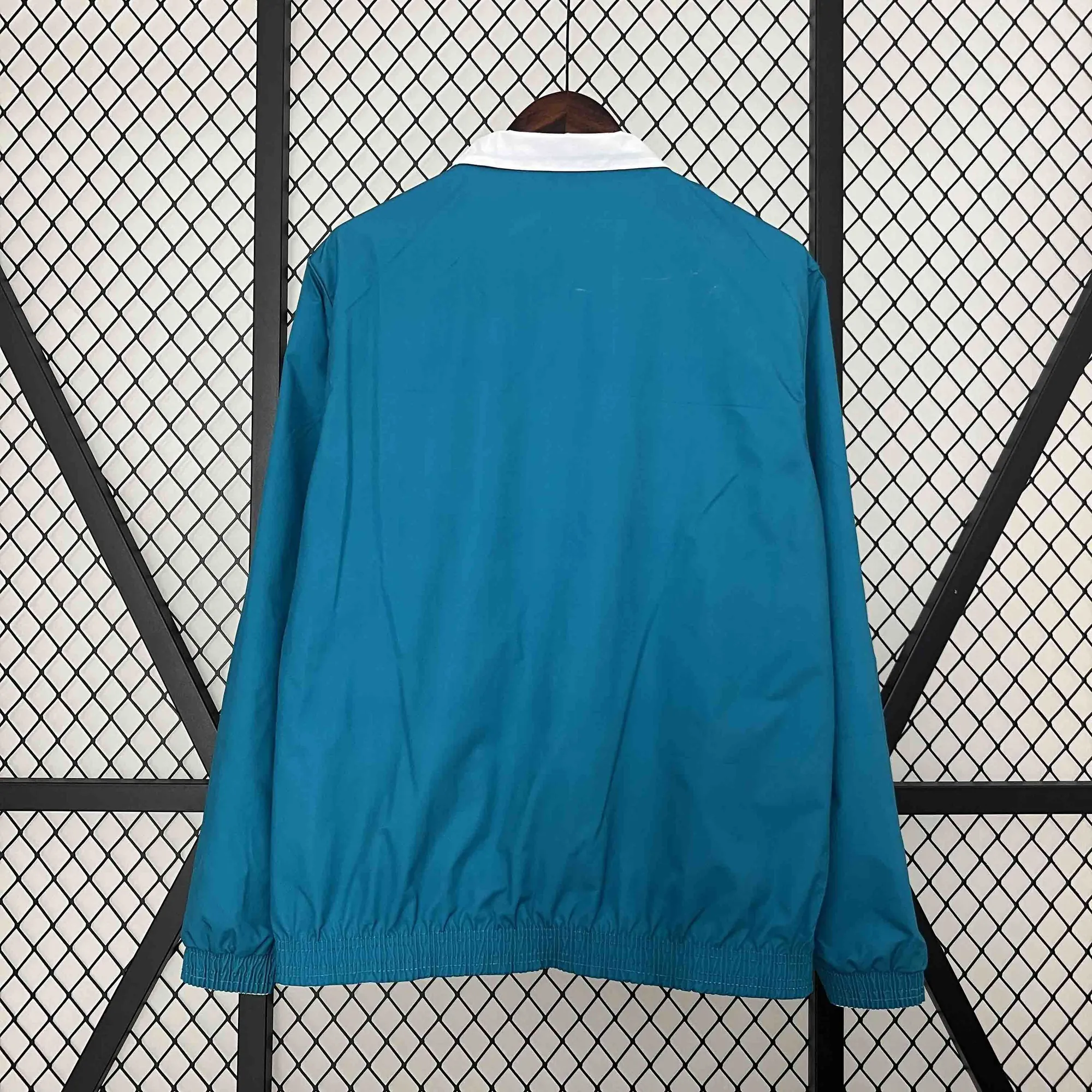 23-24 Real Madrid Trench Coat Reversible White&Blue Double-Sides Jacket AAAAJersey Yupoo 1