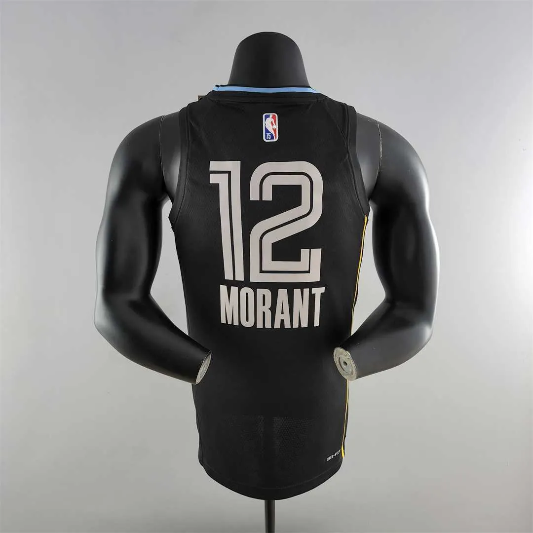 MORANT#12 Memphis Grizzlies Honor Edition Black NBA Jersey 2