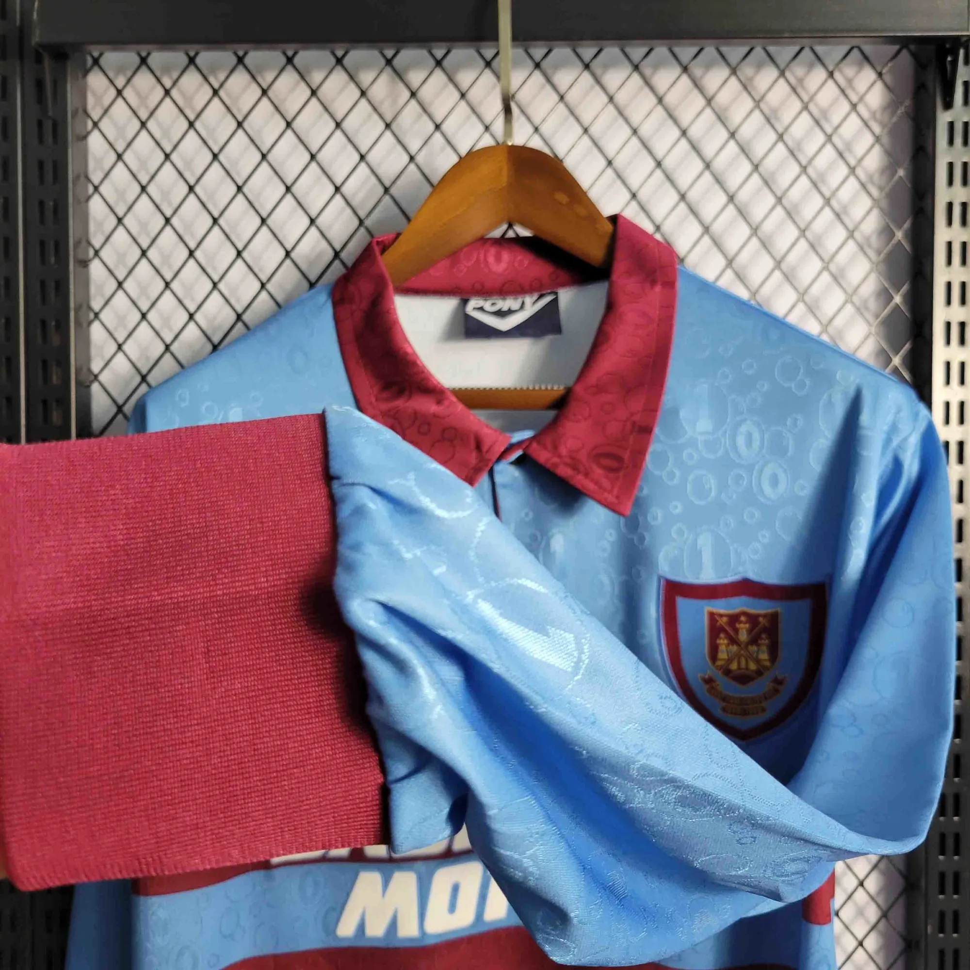 95-97 West Ham Away Retro Long Sleeve Kit Vintage Shirt Sport AAAAJersey Yupoo 1