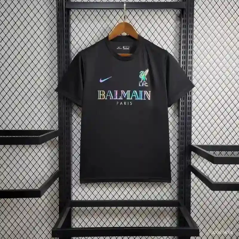 24-25 Liverpool Black Balmain Special Edition Kit Football AAAAJersey Yupoo 1