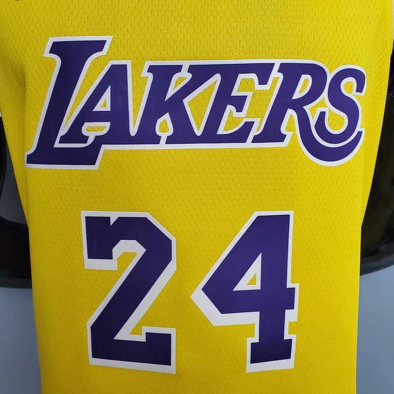 Bryant #24 Lakers Commemorative Edition Round neck yellow 5