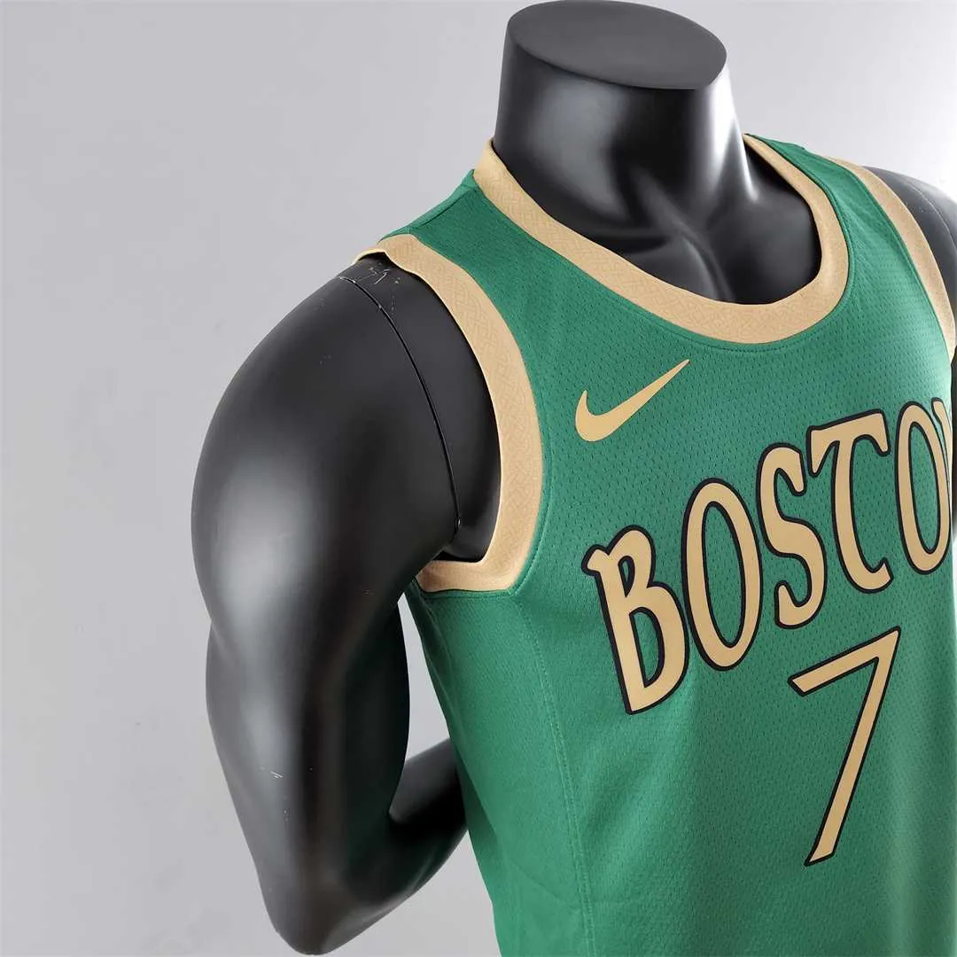 2020 BROWN#7 Boston Celtics City Edition Green NBA Jersey 2