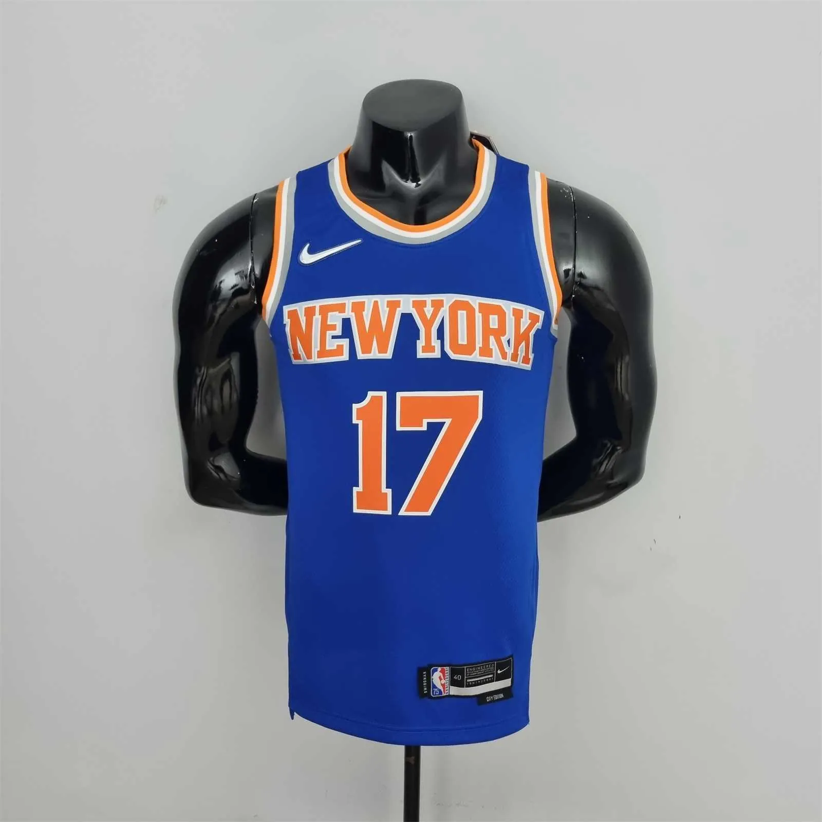 75th Anniversary Lin #17 New York Knicks Blue NBA Jersey 9