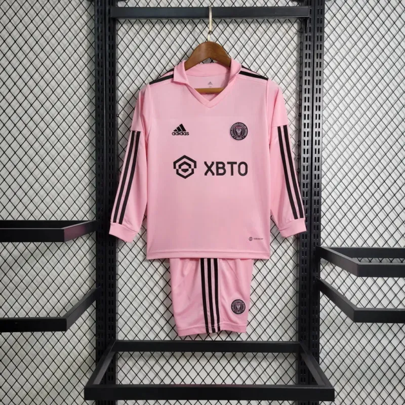 23-24 Inter Miami home pink long sleeve kid kit Size 16-28 2