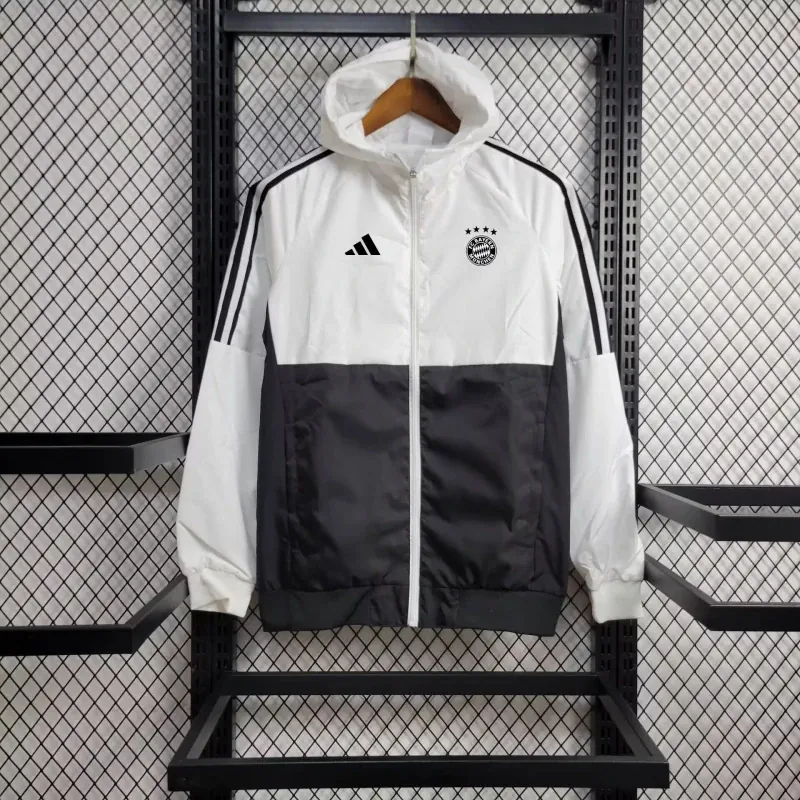 23-24 Bayern White and Black Windbreaker Jacket Football Replicas Yupoo 2