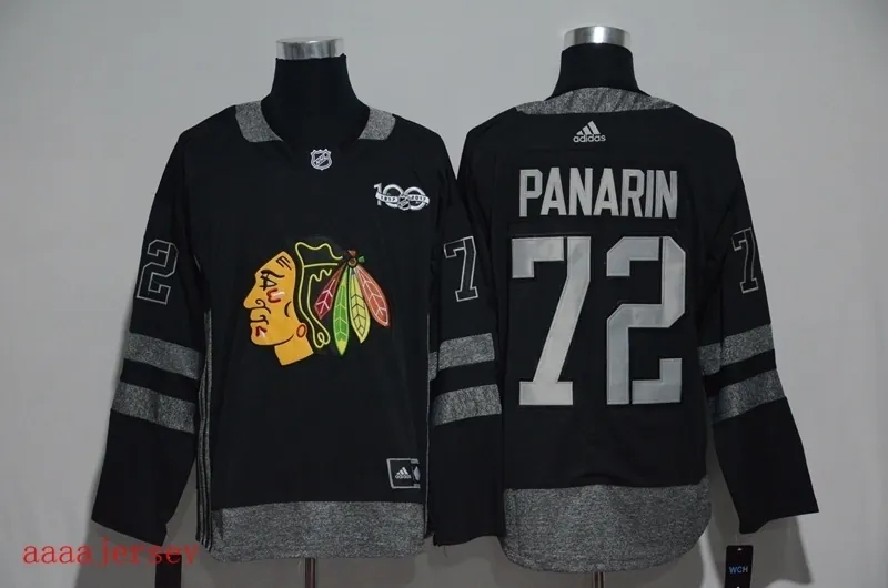 Chicago Blackhawks 100 anniversary ice hockey jersey M-3XL 芝加哥黑鹰队100周年纪念版冰球服 1