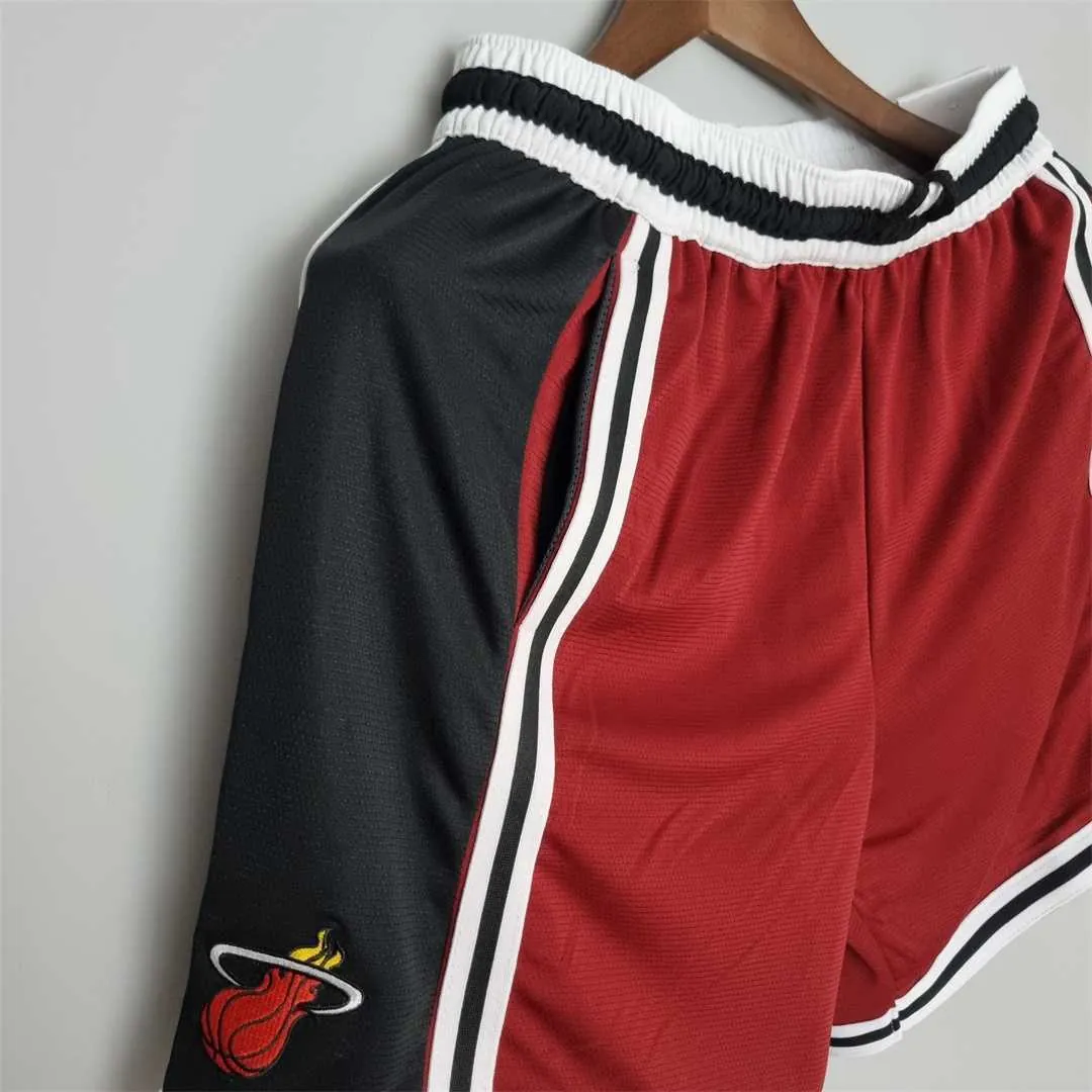 2022 Miami Heat NBA US Training Shorts Red Black 4