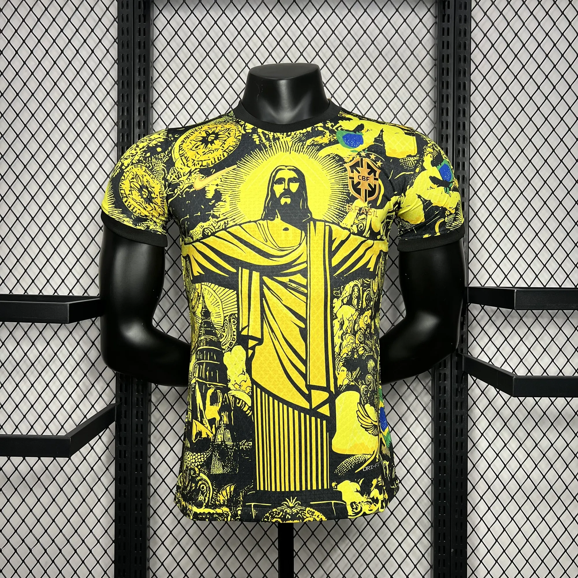 24-25 Brazil Jesus the Redeemer Yellow Kit Player Version Version AAAAJersey Wholesale Yupoo 7