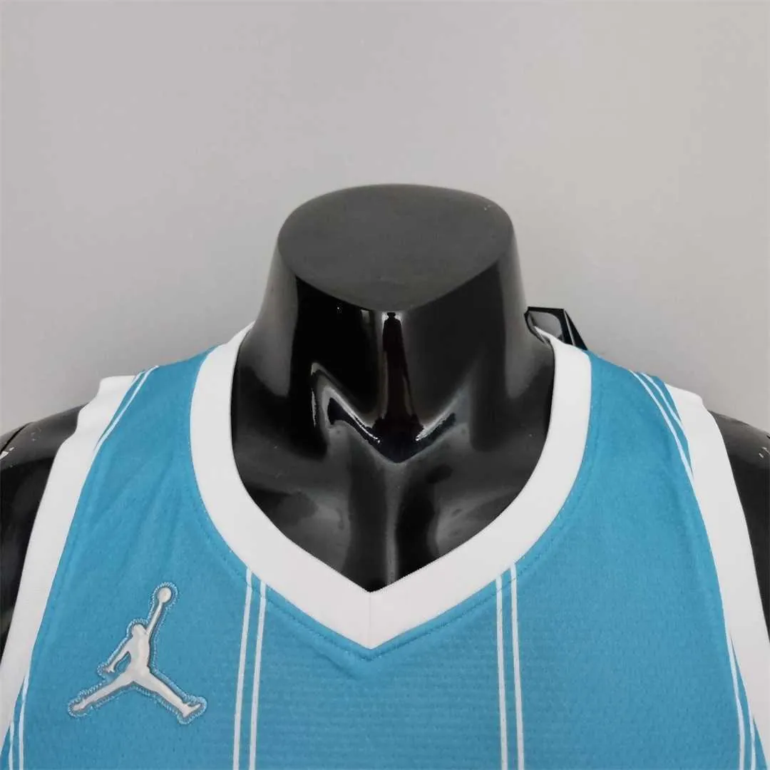 75th Anniversary Ball #1 Charlotte Hornets Blue NBA Jersey 1