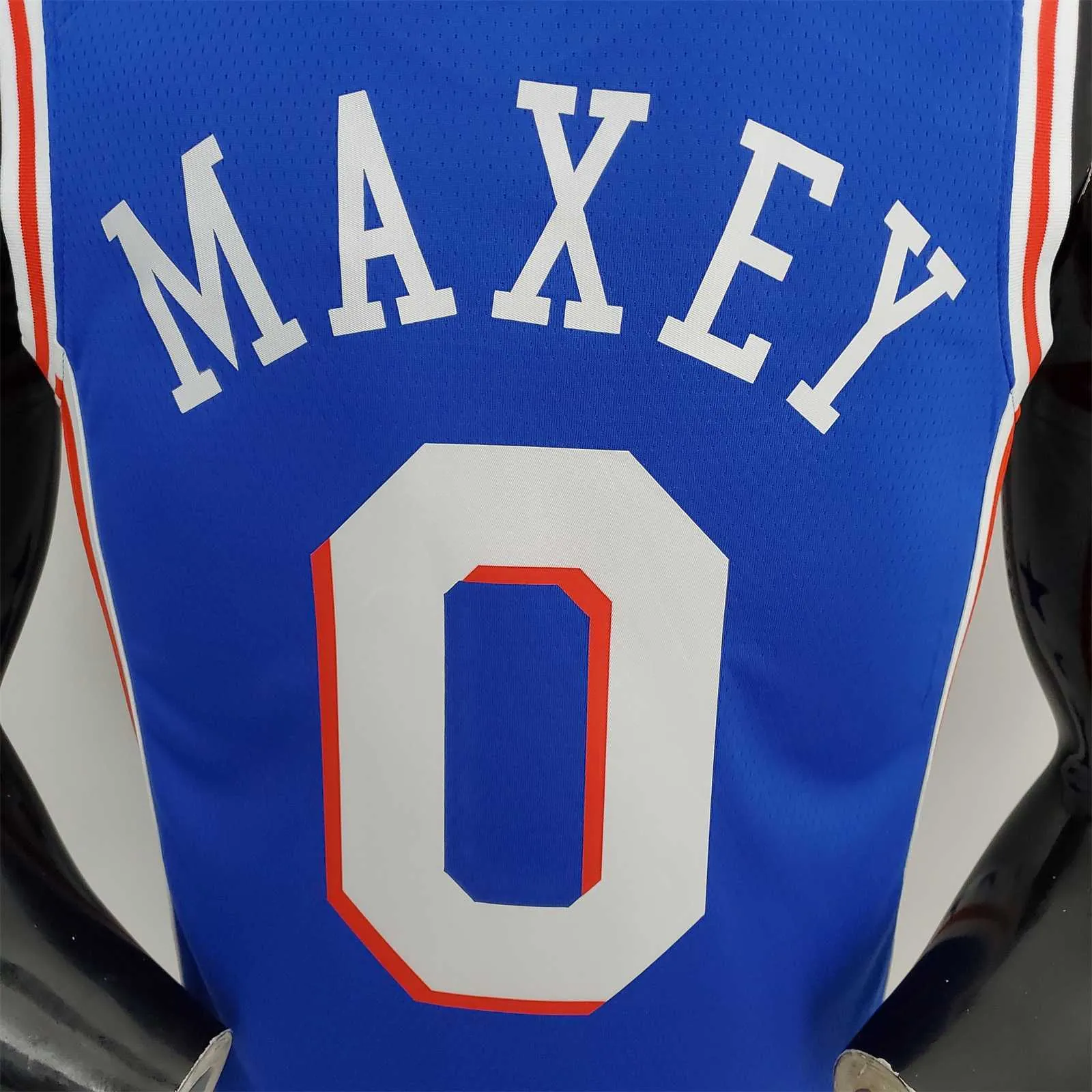 75th Anniversary Philadelphia 76ers MAXEY#0 Blue NBA Jersey 8