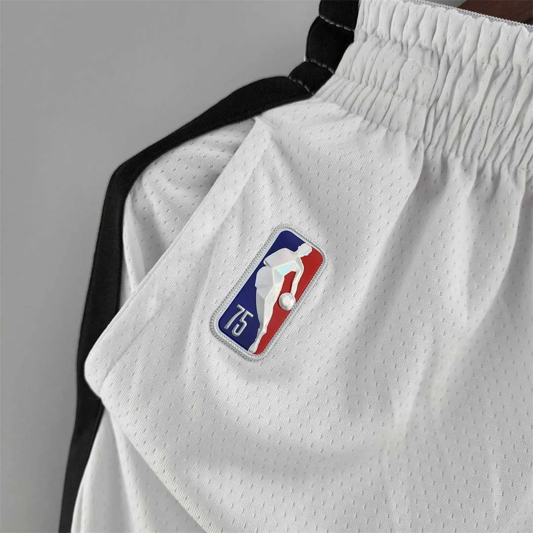 75th anniversary Brooklyn Nets White NBA shorts 4
