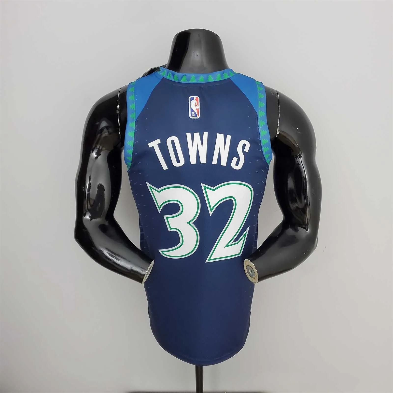75th Anniversary 2202 Season TOWNS#32 Minnesota Timberwolves City Edition Blue NBA Jersey 6