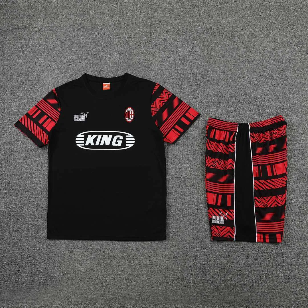 22-23 AC Milan Training Short Sleeve Kit Black 8