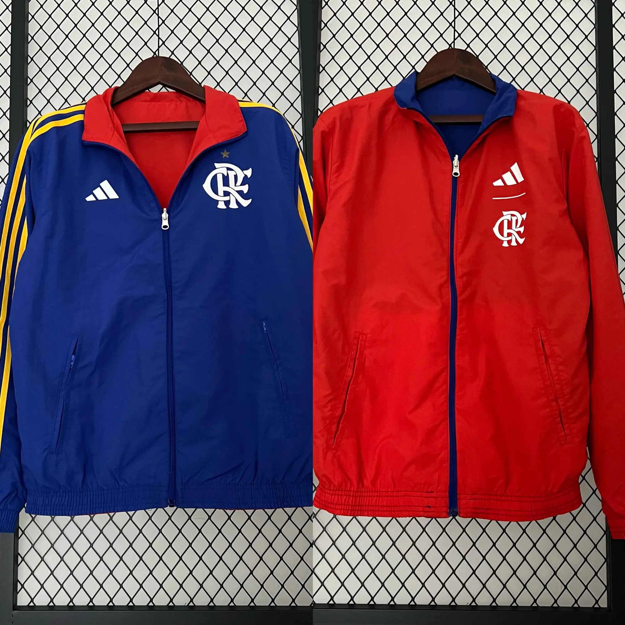 23-24 Flamengo Reversible Windbreaker Red&Blue Double-Sides Jacket Soccer Jerseys For Sale 7