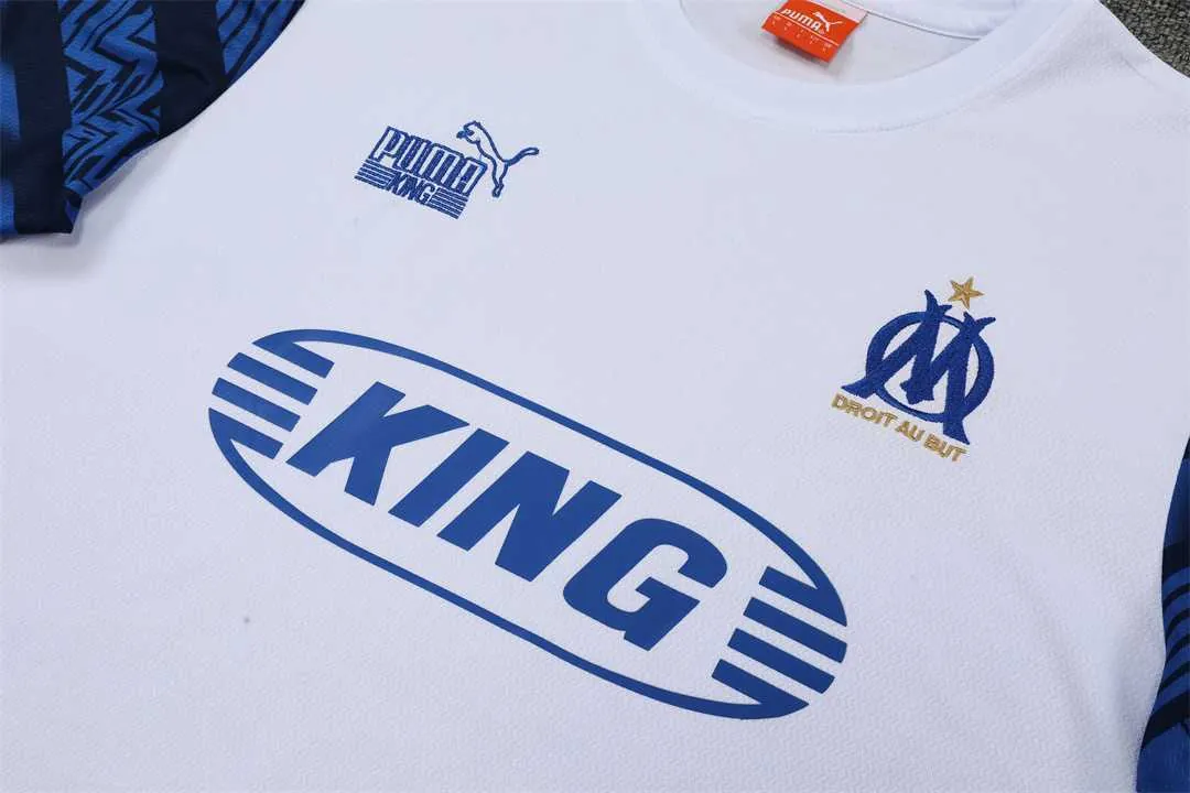 22-23 Marseille training suit short sleeve kit white blue 10