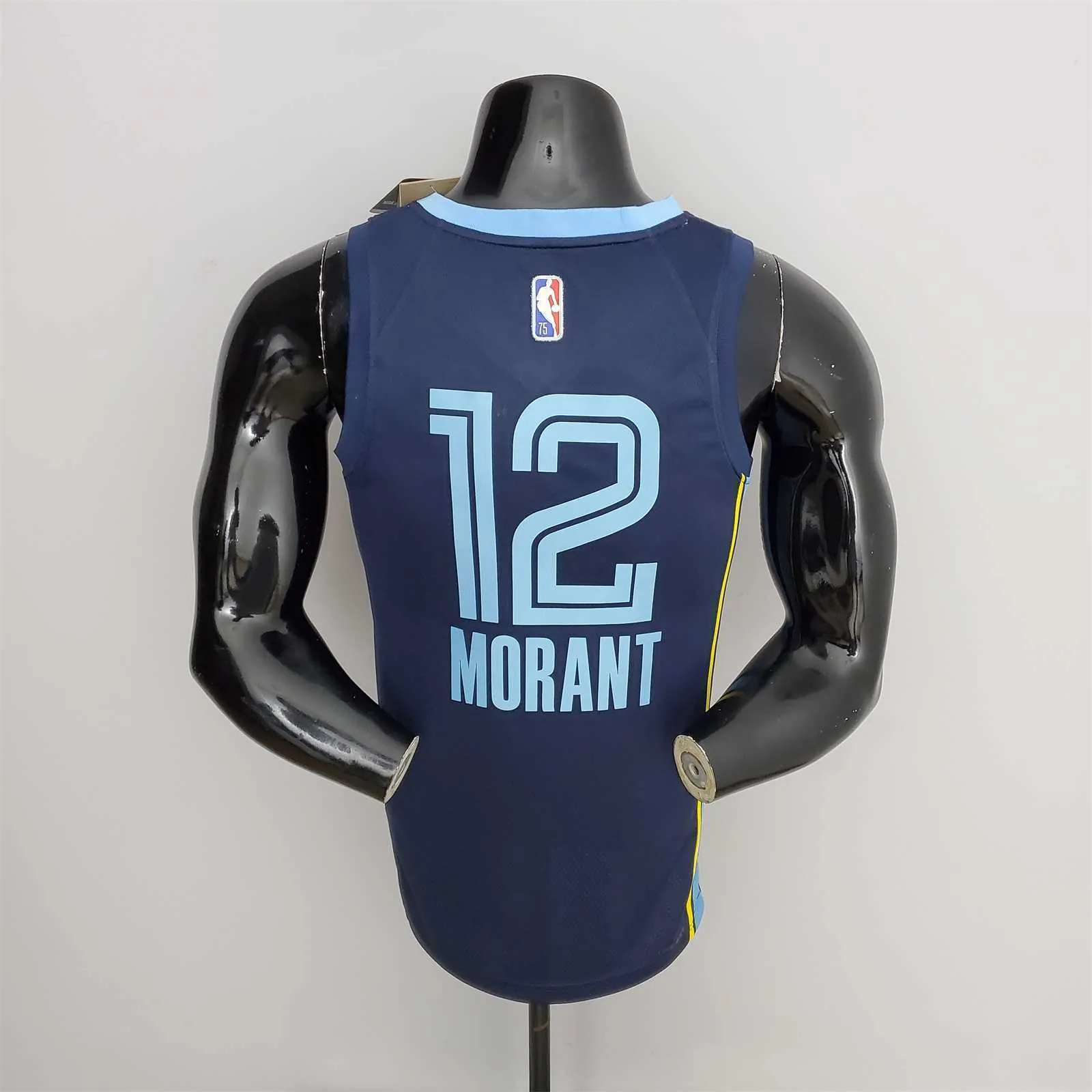 75th Anniversary Memphis Grizzlies MORANT#12 Navy Blue NBA Jersey 6