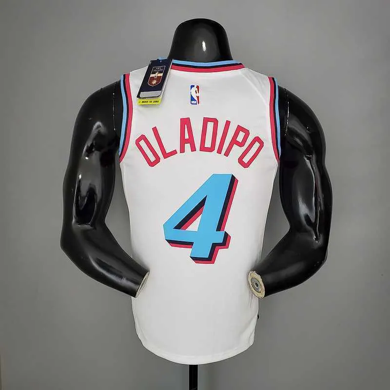 OLADIPO#4 Miami Heat V-neck White 1