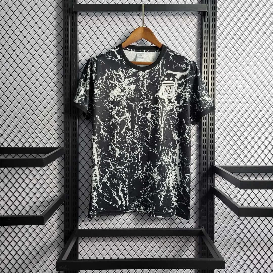 2022 Argentina black and white pre-match training suit 11