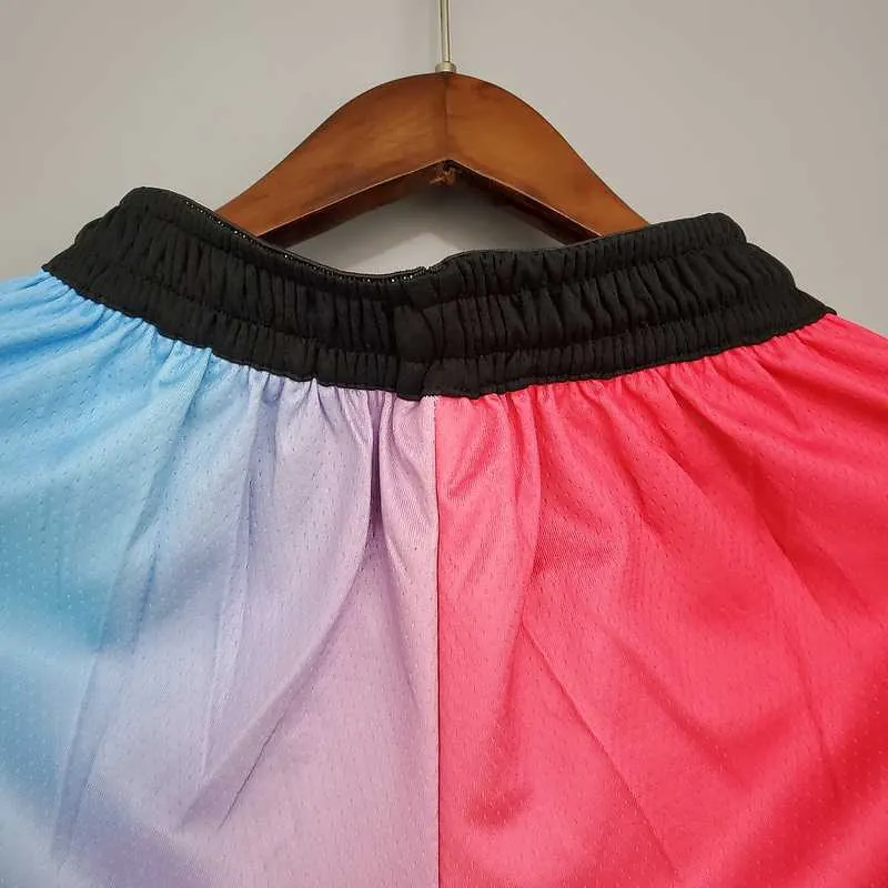 New Miami Heat Shorts City Edition Pink Blue Gradient Color 5