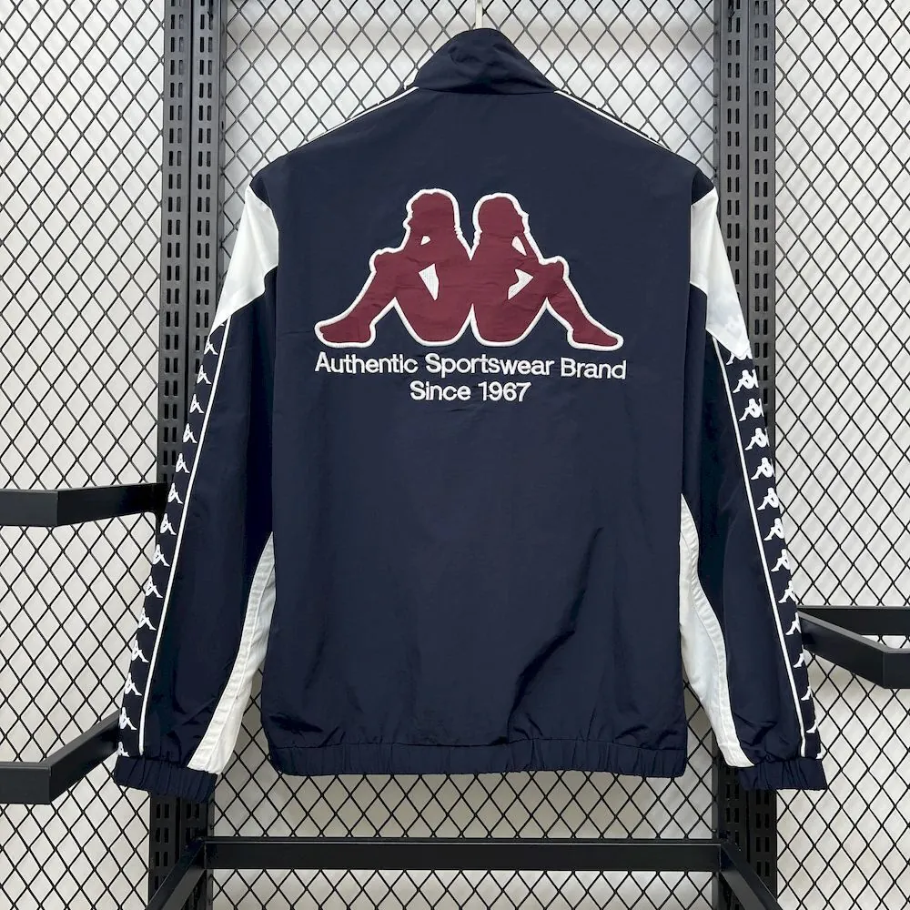 25-26 Real Madrid x Kappa OG Style Navy Windbreaker Jacket AAAAJersey Supplier Yupoo 2