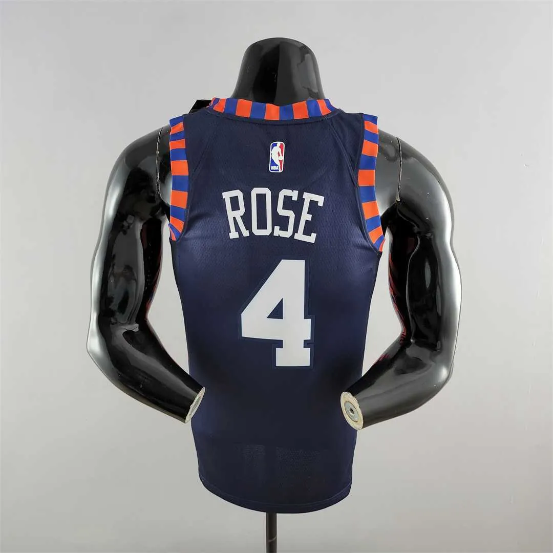 New York Knicks ROSE #4 Striped NBA Jersey 5