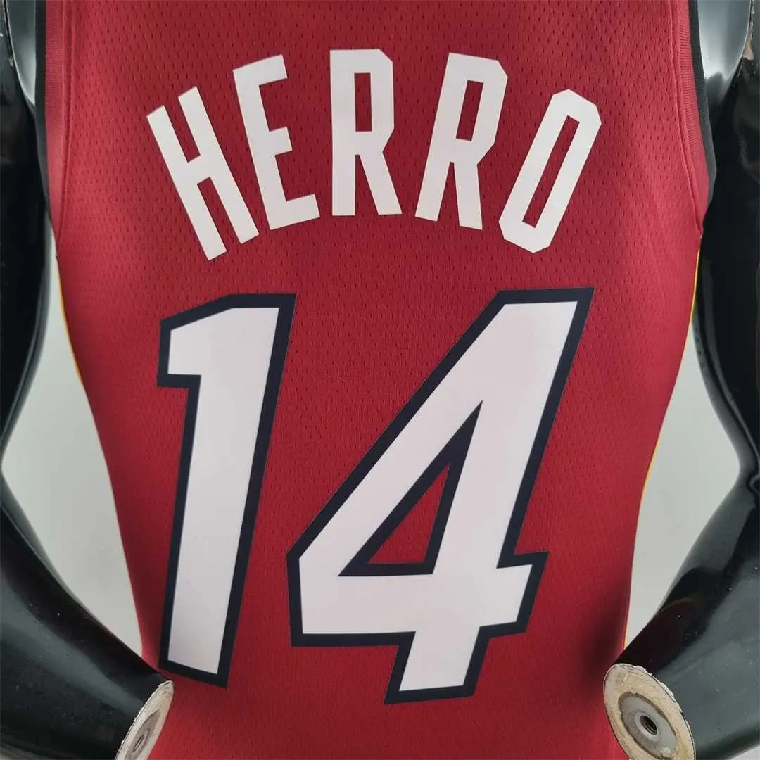 75th Anniversary Miami Heat Jordan HERRO#14 Burgundy NBA Jersey 7