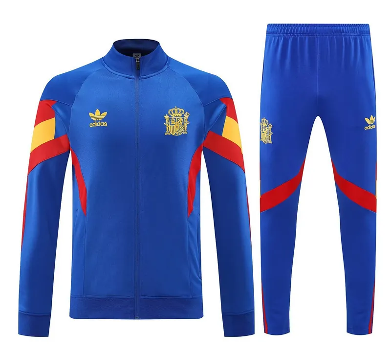 25-26 Spain Blue Football Tracksuit Long Jacket Suits AAAAJersey Supply Factory Yupoo 3