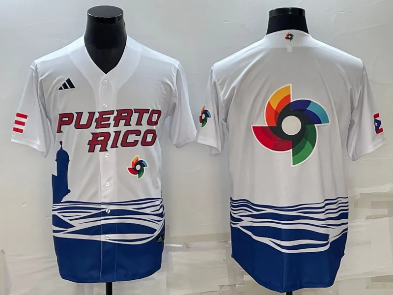 White Puerto Rico 2023 World Cup Baseball Jerseys 32