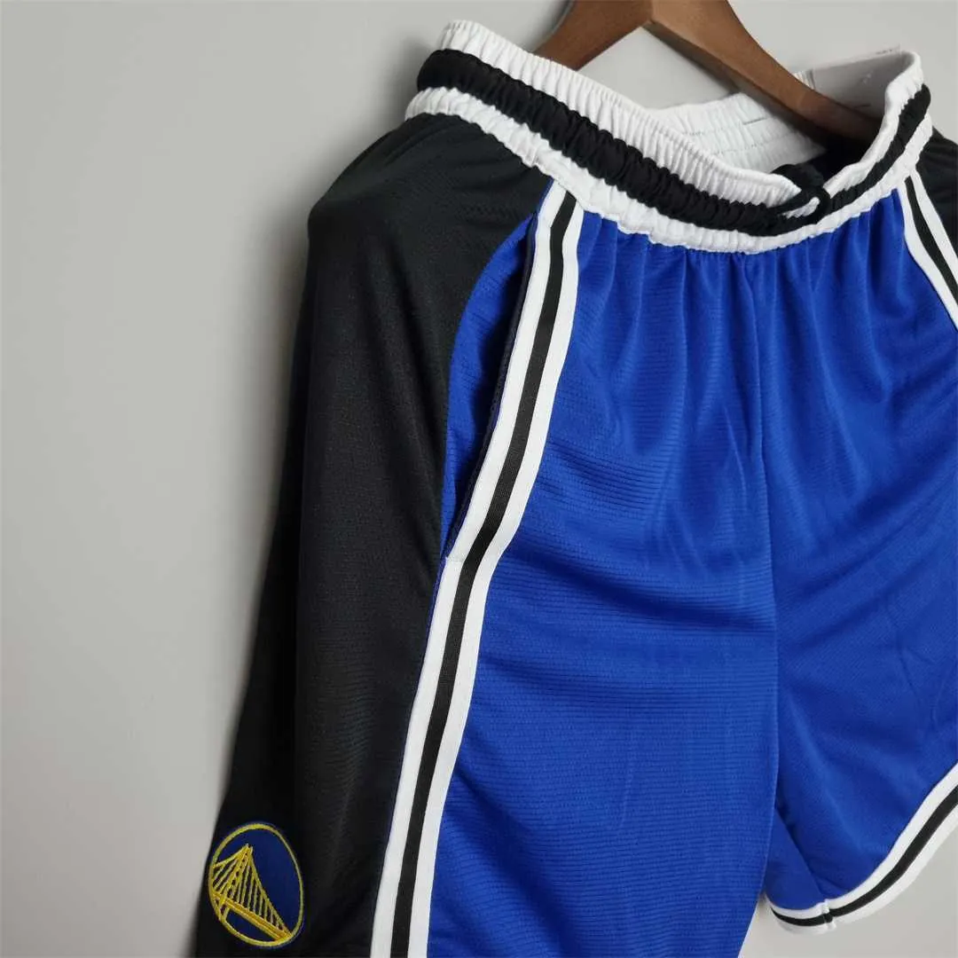 2022 Golden State Warriors NBA US Training Shorts Blue Black 4