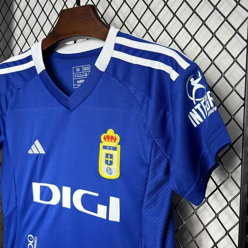 24-25 Real Oviedo Home Kid Kits Youth Apparels Football AAAAJersey Yupoo 4