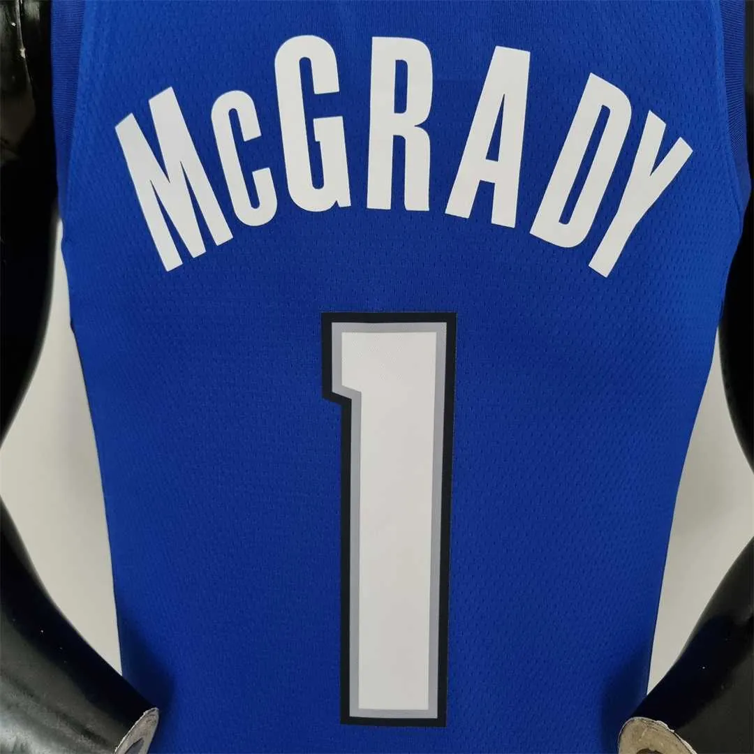 75th Anniversary McGrady #1 Orlando Magic Blue NBA Jersey 3