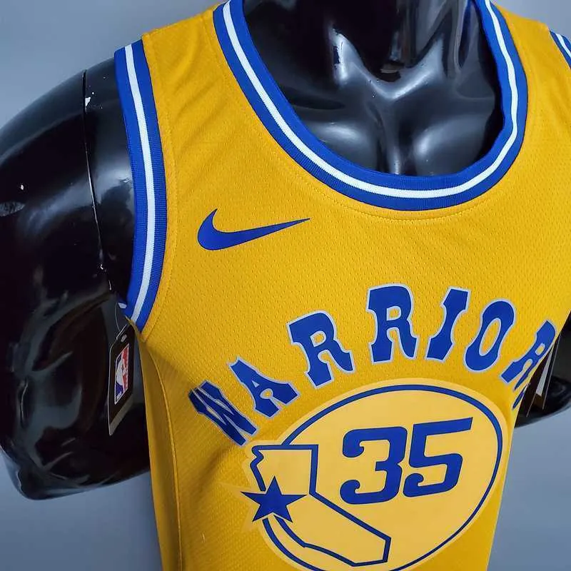 Retro version DURANT#35 Golden State Warriors yellow 7