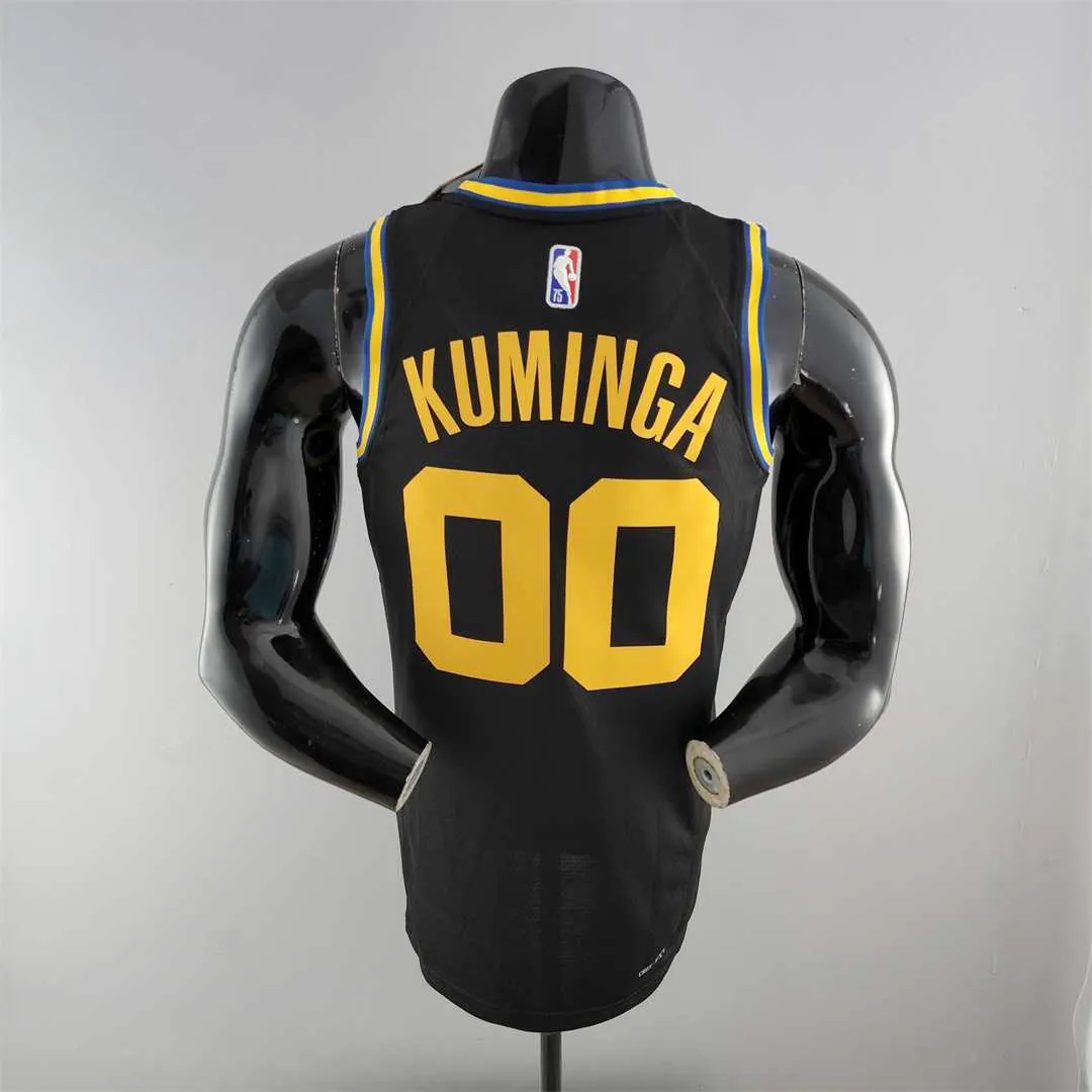 2022 75th Anniversary KUMINGA #00 Warriors City Edition Black NBA Jersey 5