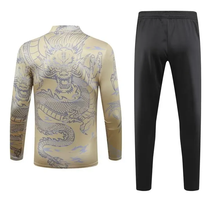 23-24 Real Madrid Long Sleeve Kits Yellow Dragon Special Training Suits Soccer Jerseys Yupoo 2
