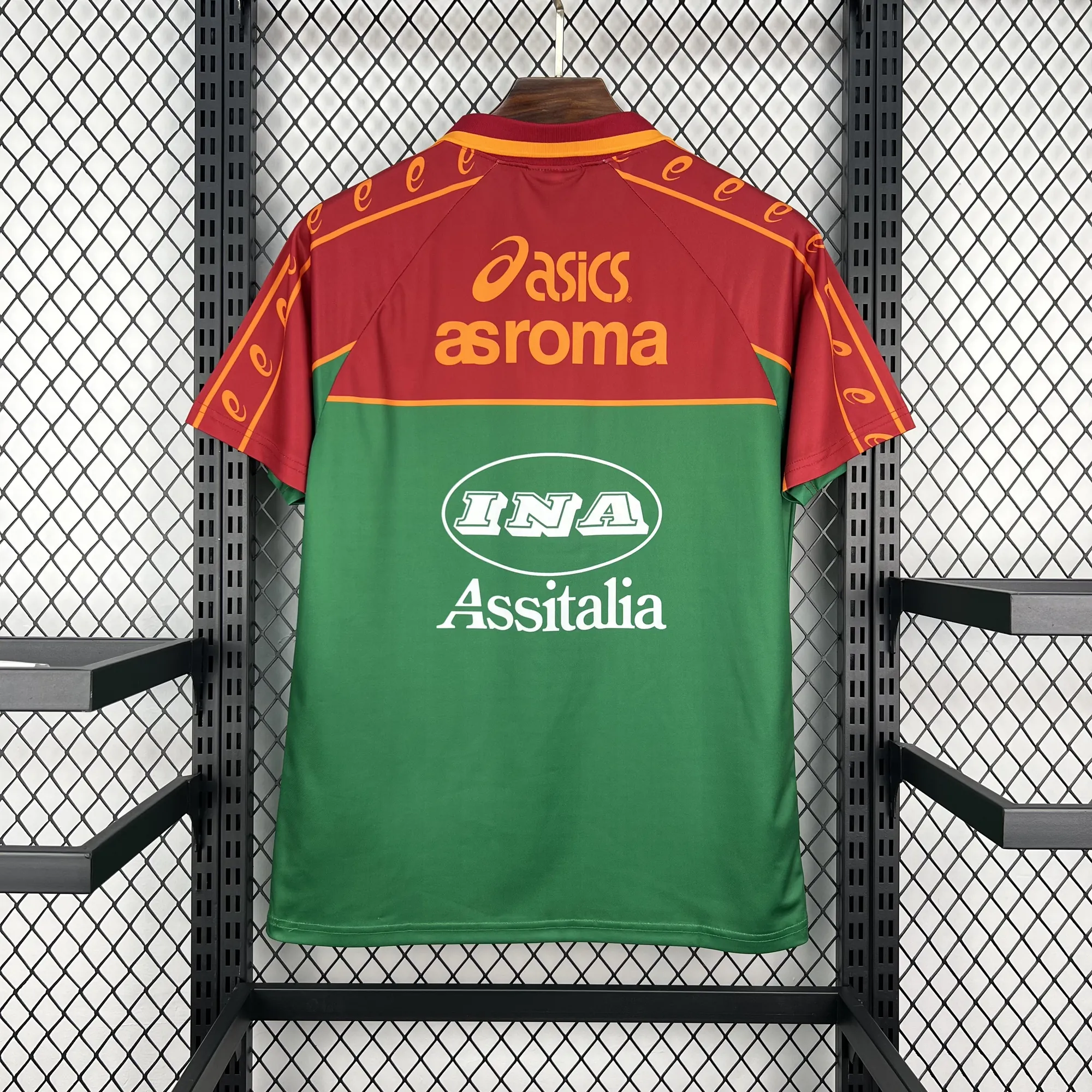 95-96 AS Roma Retro Mens Pre-Match Kit Vintage Soccer T-Shirt AAAAJersey Supply Yupoo 6 4