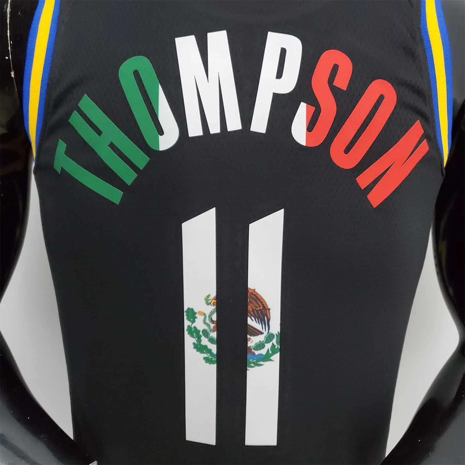 2022 75th Anniversary Golden State Warriors Thompson #11 Mexico Edition Black NBA Jersey 6