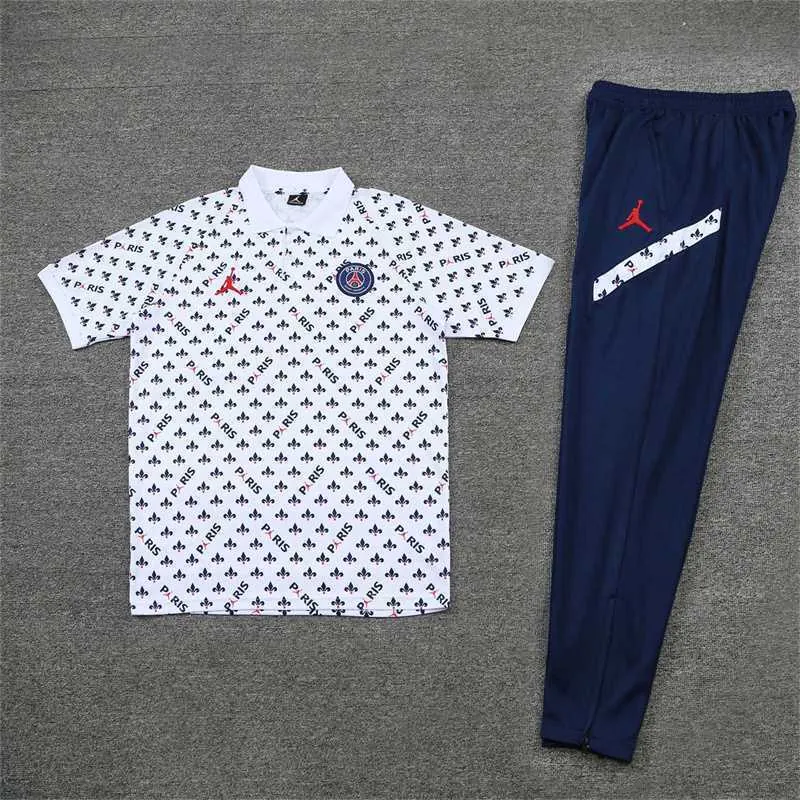 Polo Jordan PSG white sapphire blue print 3